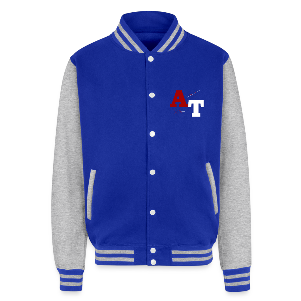 AT Heavyweight Letterman Jacket - royal/heather grey