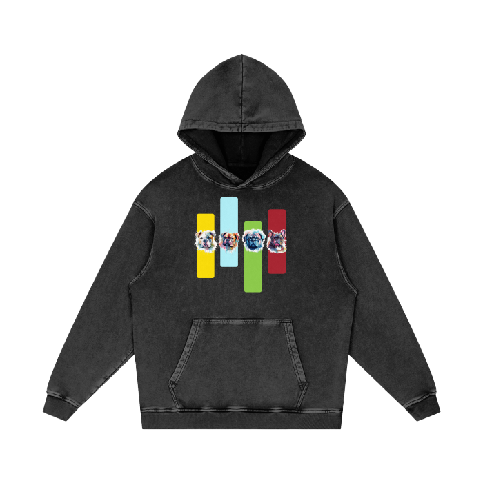 Acid Wash Oversize Hoodie - All Dogs