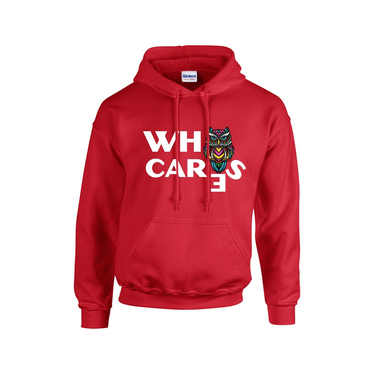 About That, Who Cares? Unisex Hoodie with Multicolored Owl