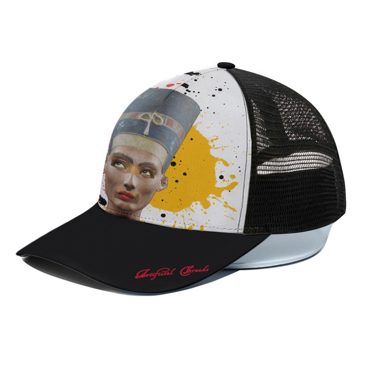 Unisex Trucker Hat With Black Half-mesh - From the 'Nefertiti's Mood' Collection