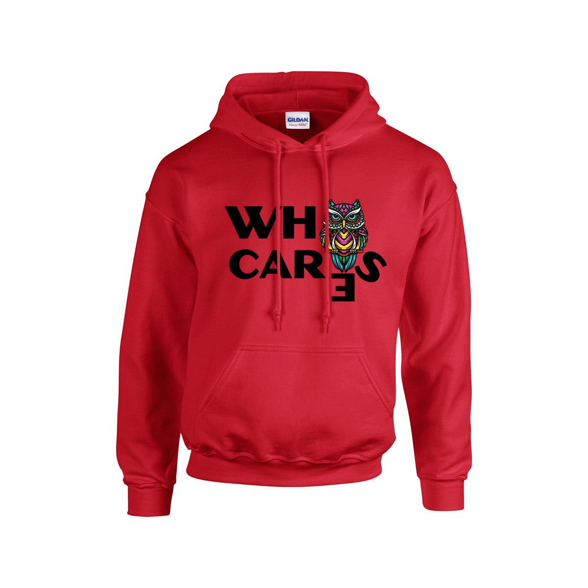 About That, Who Cares? Unisex Hoodie with Multicolored Owl