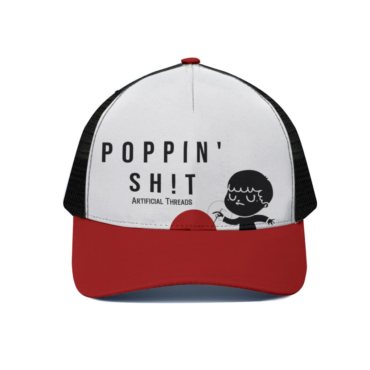 Poppin' Sh!t Trucker Hat With Black Half-mesh