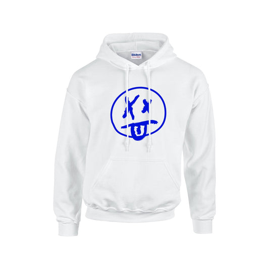 Pill-Resistant Air Jet Yarn Unisex Hoodie | Blue Face