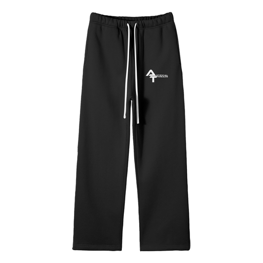 AT Unisex Solid Color Fleece Straight Leg Sweatpants