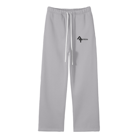 AT Unisex Solid Color Fleece Straight Leg Pants