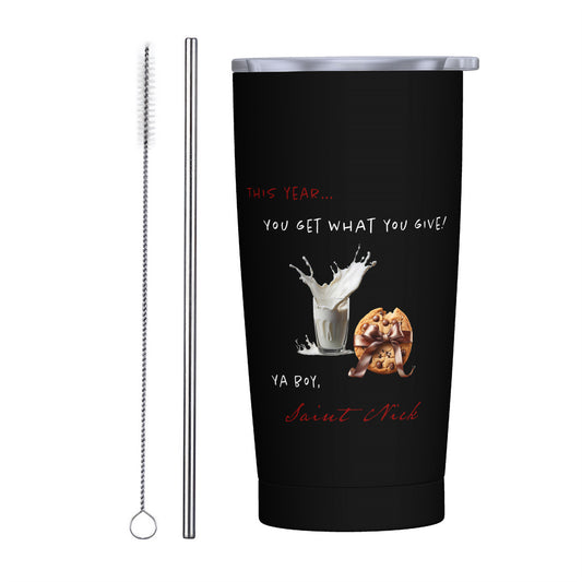 20oz Stainless Steel Straw Lid Cup | Saint Nick